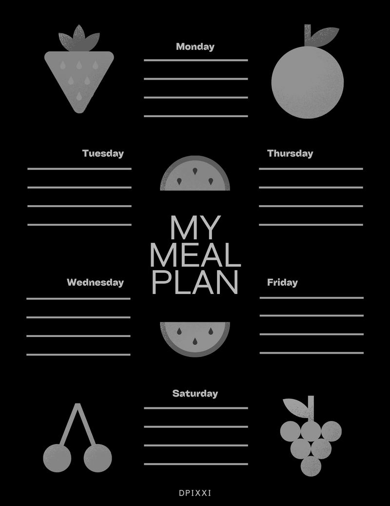Colorful and Playful Weekly Meal Planner | Monday To Saturday