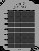 Cream Abstract Weekly Meal Plan | Monday To Sunday, Breakfast, Lunch, Dinner, Snacks