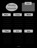 Weekly Schedule Planner | Note, Monday To Saturday