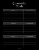 Black & White Simple Quarterly Goals Work Book Planner