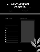 Floral Daily Student Planner | Name, Month Of, Today's Goals, Today's Note, Tasks