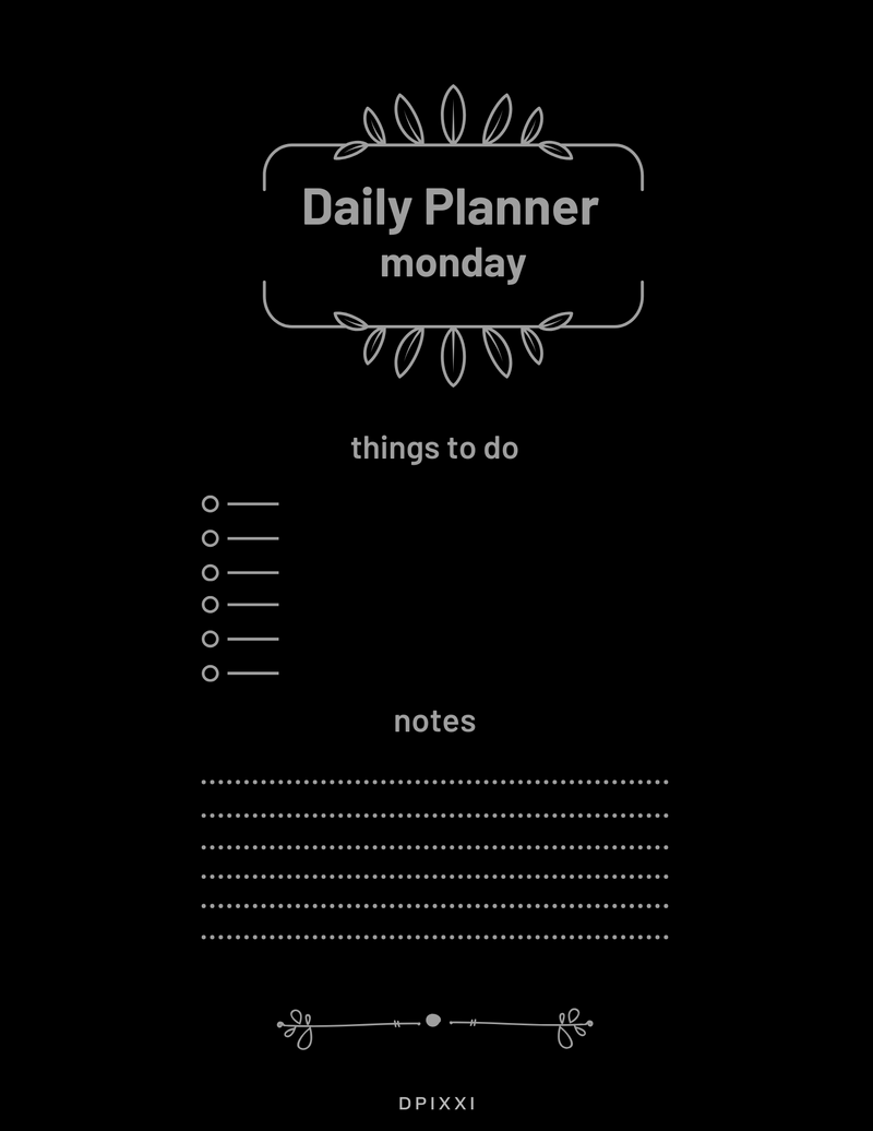 Simple White Daily Planner