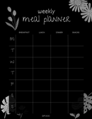 Floral Weekly Meal Planner | Monday To Sunday, Breakfast, Lunch, Dinner, Snacks