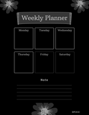 Flowers Minimalist Weekly Schedule Planner | Monday To Saturday, Note