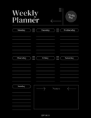 Simple Modern Weekly Planner  Monday to Sunday, Notes