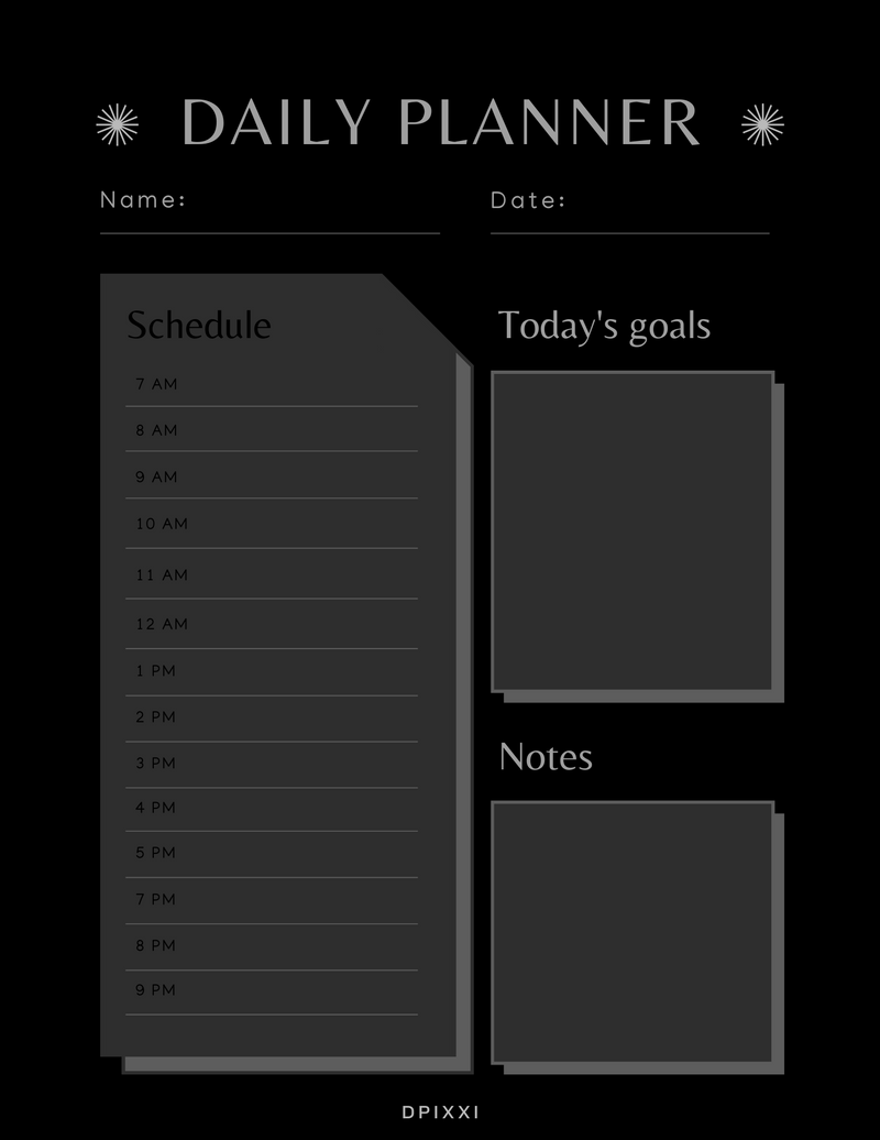 Green Modern Schedule Daily Planner