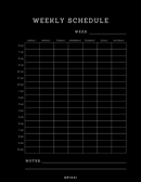 Black & White Neutral Minimal Weekly Schedule Planner