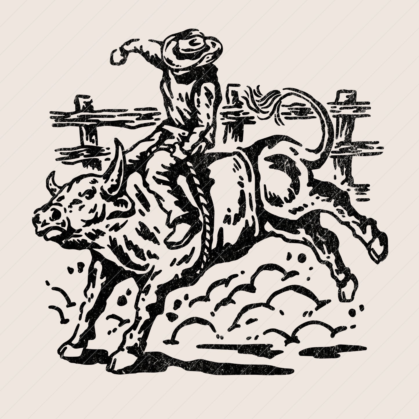 Be Bold Cowboy Riding Bull