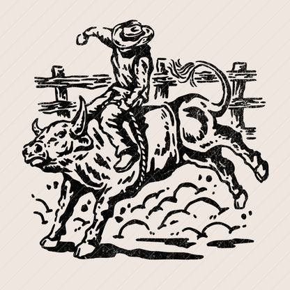 Be Bold Cowboy Riding Bull