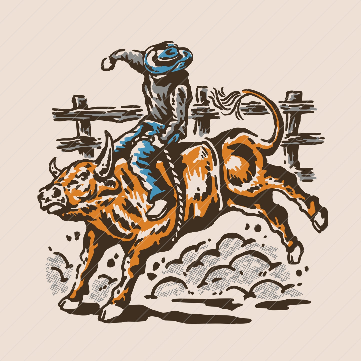 Be Bold Cowboy Riding Bull