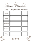 Playful Doodle Lesson Planner | Day, Monday To Friday, Objectives, Activities