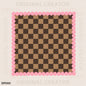 Square Turquoise Checker (Brown, Turquoise, Pink)