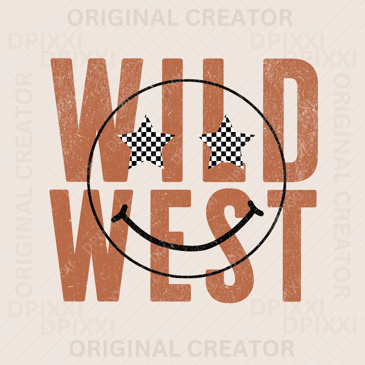 Wild West Checker Smiley Face