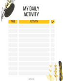 Minimalist Daily Activity Planner | Time, Activity