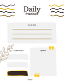 Abstract Illustration Daily Planner | To Do List, Reminder, Quoties