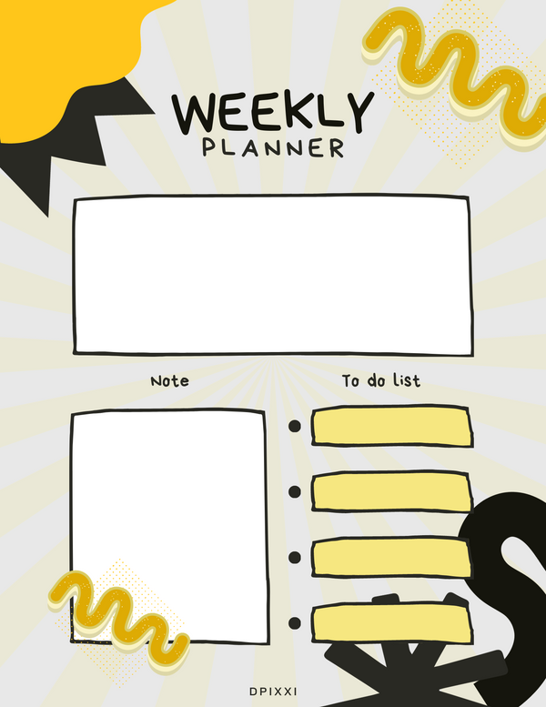 Abstract Illustration Weekly Planner | Note, To Do List