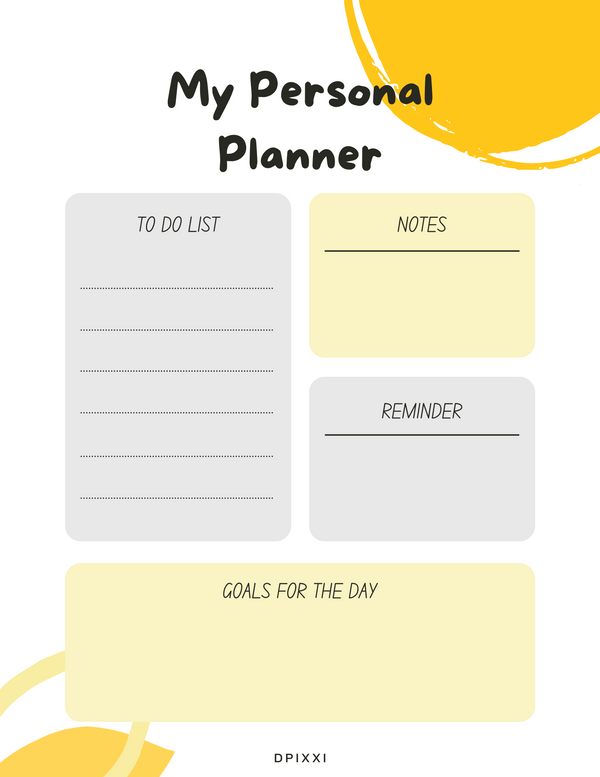 Cute Pink Abstract Personal Daily Planner