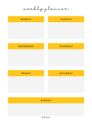 Clean & Simple Weekly Planner Sheet | Monday to Sunday