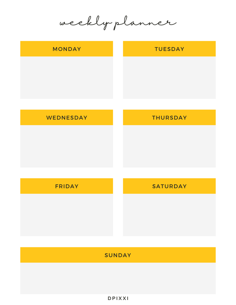 Clean & Simple Weekly Planner Sheet | Monday to Sunday