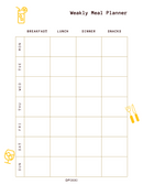 Weekly Meal Planner | Breakfast, Lunch, Dinner, Snacks, Sunday To Monday