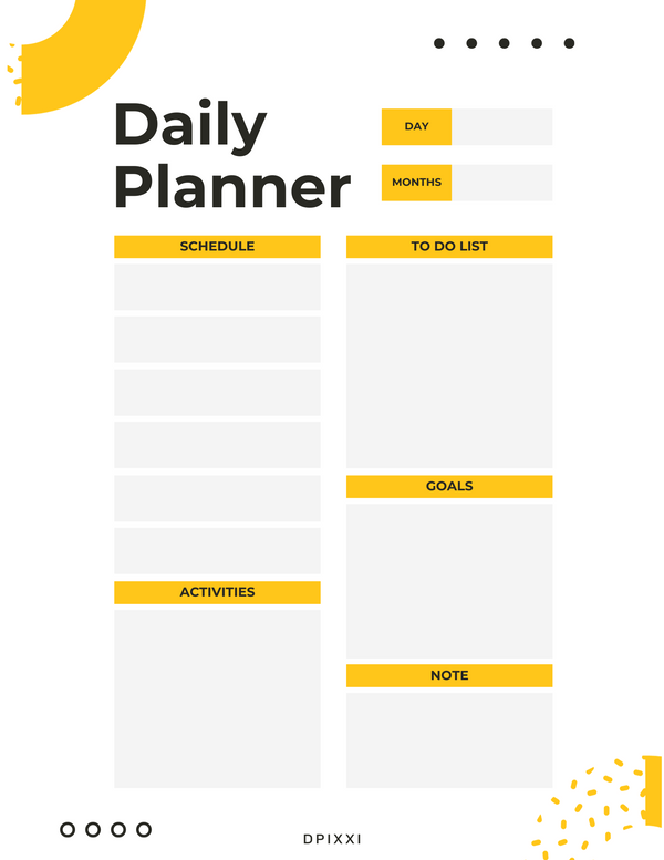 Grey Minimalist Daily Planner