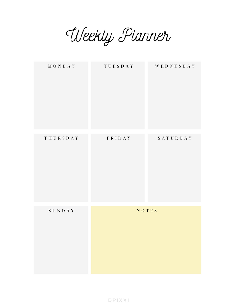 Cute Floral A4 Weekly Personal Planner | Monday to Sunday, Notes