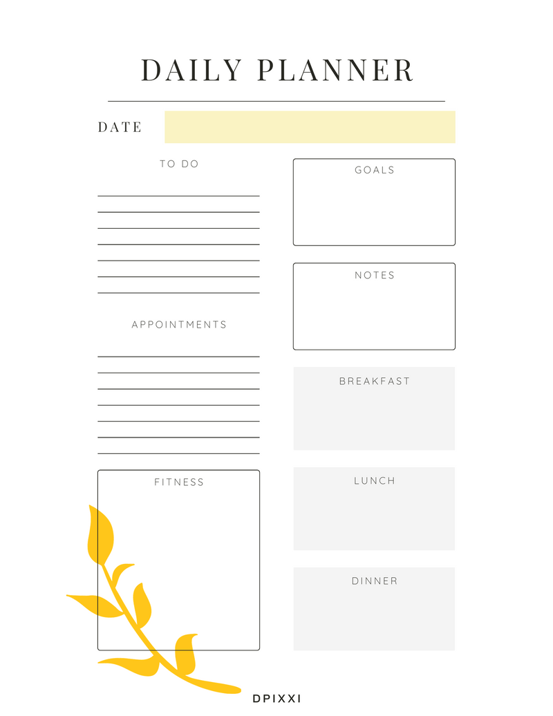 Beige and White Simple A4 Daily Planner