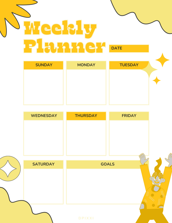 Retro Style Weekly Planner