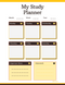 Cute Playful Study Planner | Month, Week, Year, Monday To Saturday, Important Notes, Homework