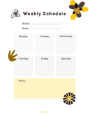 Aesthetic School Schedule Free Planner Template | Month, Week, Monday To Saturday, Notes
