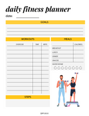 Daily Fitness Planner | Goals, Workouts, Meals, Steps