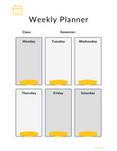 Playful Weekly School Timetable Planner | Class, Semester, Monday To Saturday