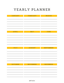 Neutral Minimal Yearly Planner | January to December