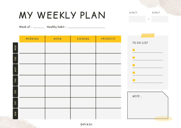 Cozy Theme Weekly Landscape Planner