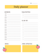 Pink Minimalist Daily Planner | Time Schedule, Top Priorities, To-Do List, Memo, Daily Reflection | PDF Digital Download