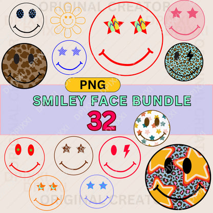 32 Cute Smiley Face Bundle