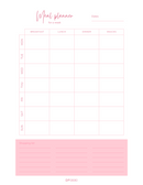 Simple Weekly A4 Meal Planner | Dates, Monday To Sunday, Breakfast, Lunch, Dinner, Snacks