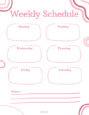 Playful Student Weekly Schedule | Monday To Saturday, Notes