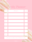 Beige Feminine Minimalist Weekly Goal Planner