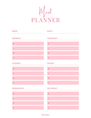 Minimal Meal Planner | Monday to Saturday