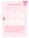 Aesthetic School Schedule Free Planner Template | Month, Week, Monday To Saturday, Notes