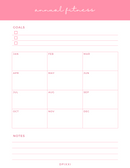 Minimal and Elegant Annual Fitness Planner | Yearly