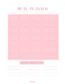 Simple and Clean Meal Planner | Meal Planner, Breakfast, Lunch, Dinner, Snacks, Grocery Shopping List