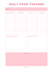 Daily Food Tracker Planner | Breakfast, Snacks, Lunch, Dinner, Today's Workout, Water Intake, Notes