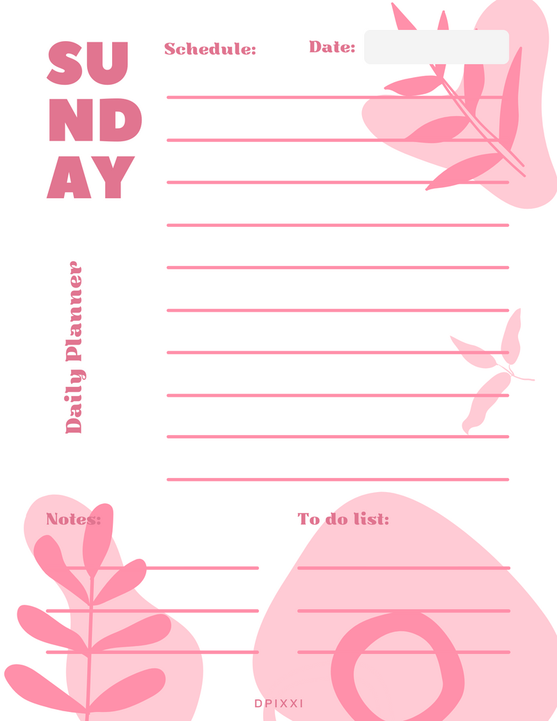 Beige Colorful with Abstract Illustration Daily Planner