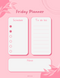 Cute Pink Abstract Daily Planner