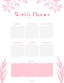 Aesthetic Weekly Schedule Planner | Monday To Saturday, Notes