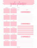 My Goals Planner Sheet | January to December, Goal, Start, End, Action Steps, Milestones, Summary