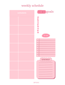 Colorful Weekly Schedule Planner | Schedule, This Week Goals, To Do, Remember