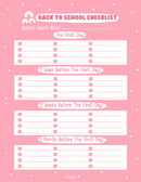 Back To School Checklist Planner | First Day, 1 Week Before, 2 Weeks Before, 1 Month Before